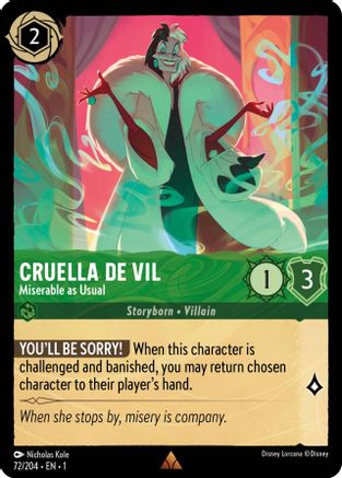 (072/204)  Cruella de Vil - Miserable as Usual - The First Chapter  Cold Foil