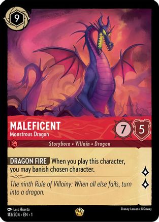 (113/204)  Maleficent - Monstrous Dragon - The First Chapter  Cold Foil