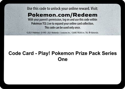 Code Card - Play! Pokemon Prize Pack Series One - Prize Pack Series Cards