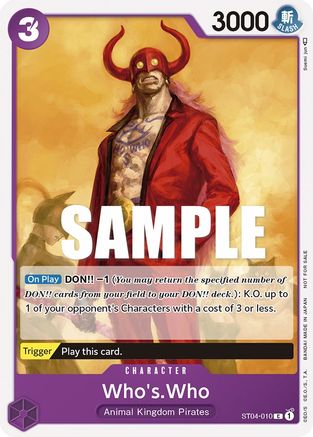 (ST04-010) Who's.Who (Tournament Pack Vol. 3) [Participant] - One Piece Promotion Cards Normal