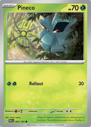 Pineco (4/193) - SV02 Paldea Evolved Reverse Holofoil - Common