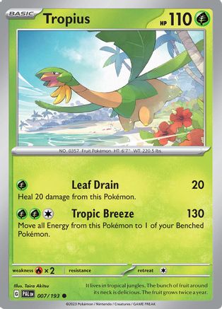 Tropius (7/193) - SV02 Paldea Evolved  - Common