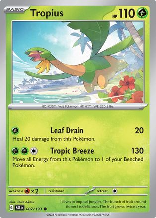 Tropius 7 - SV02 Paldea Evolved Reverse Holofoil