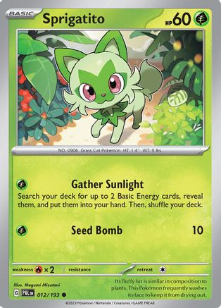 Sprigatito (12/193) - SV02 Paldea Evolved Reverse Holofoil - Common