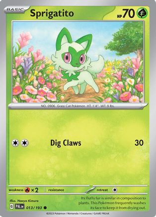 Sprigatito (13/193) - SV02 Paldea Evolved Reverse Holofoil - Common