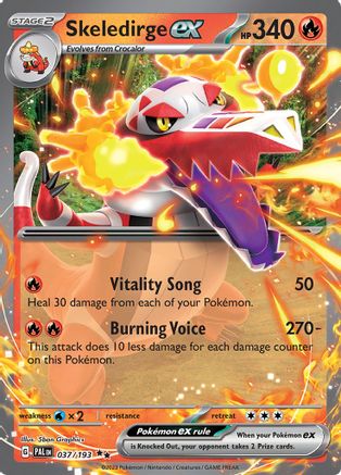 Skeledirge ex (37/193) - SV02 Paldea Evolved Holofoil - Double Rare