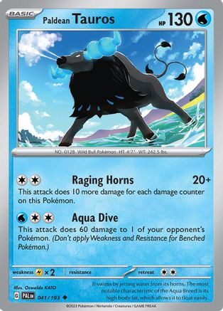 Paldean Tauros (41/193) - SV02 Paldea Evolved Reverse Holofoil - Uncommon