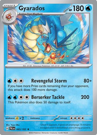 Gyarados (43/193) - SV02 Paldea Evolved Reverse Holofoil - Rare