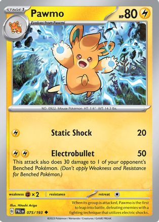 Pawmo (75/193) - SV02 Paldea Evolved Reverse Holofoil - Uncommon