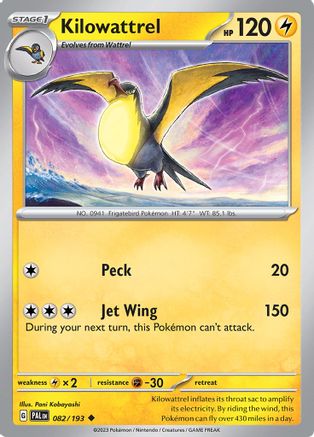Kilowattrel (82/193) - SV02 Paldea Evolved  - Uncommon