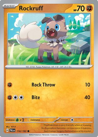 Rockruff (116/193) - SV02 Paldea Evolved Reverse Holofoil - Common