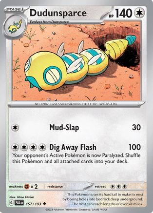 Dudunsparce 157 - SV02 Paldea Evolved Reverse Holofoil