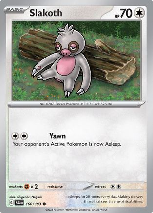 Slakoth (160/193) - SV02 Paldea Evolved Reverse Holofoil - Common