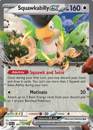 Squawkabilly ex (169/193) - SV02 Paldea Evolved Holofoil - Double Rare
