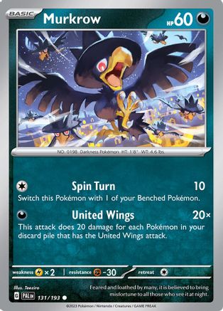 Murkrow (131/193) - SV02 Paldea Evolved  - Common