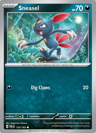 Sneasel (133/193) - SV02 Paldea Evolved Reverse Holofoil - Common
