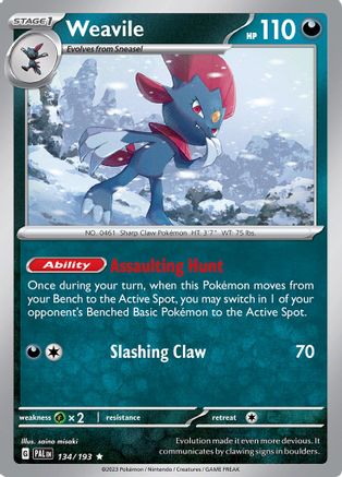 Weavile (134/193) - SV02 Paldea Evolved Holofoil - Rare