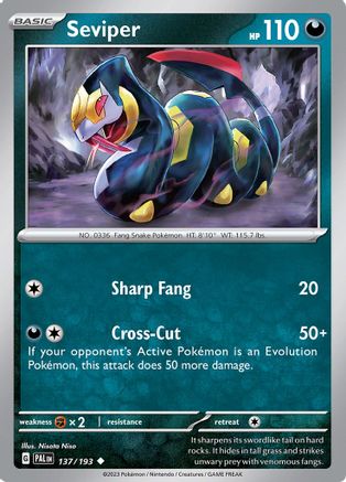 Seviper (137/193) - SV02 Paldea Evolved Reverse Holofoil - Uncommon