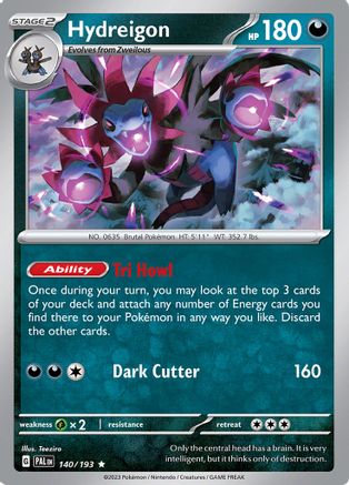 Hydreigon (140/193) - SV02 Paldea Evolved Reverse Holofoil - Rare