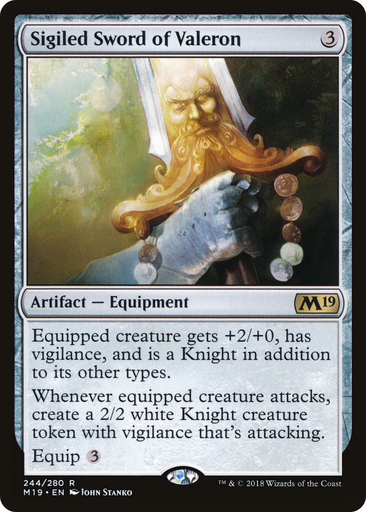 Sigiled Sword of Valeron (M19-244) - Core Set 2019 Foil