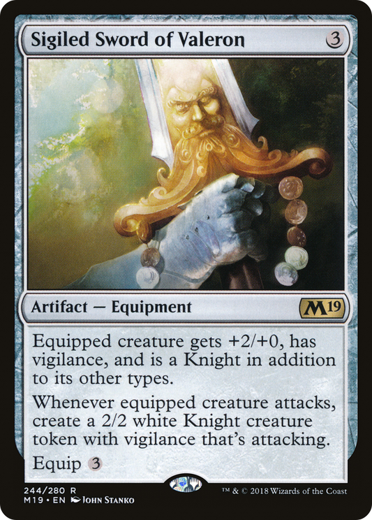 Sigiled Sword of Valeron (M19-244) - Core Set 2019 Foil