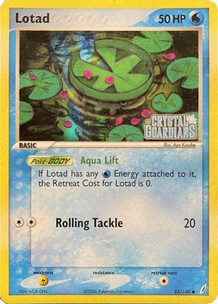 Lotad 055/100 - Crystal Guardians Reverse Holofoil - Common