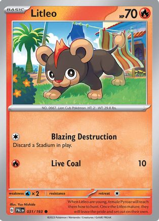 Litleo (31/193) - SV02 Paldea Evolved  - Common