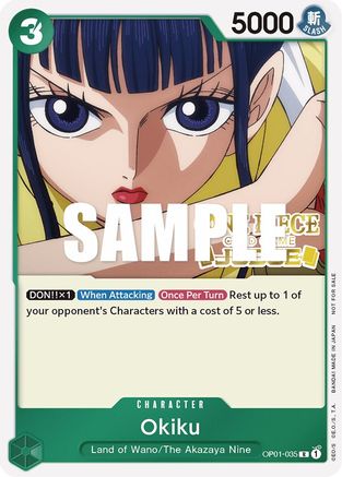 (OP01-035) Okiku (Judge) - One Piece Promotion Cards Foil