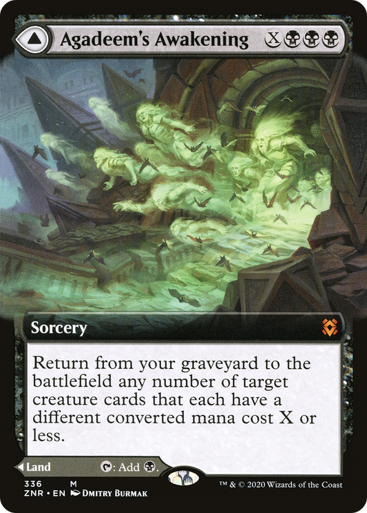 Agadeem's Awakening // Agadeem, the Undercrypt (ZNR-336) - Zendikar Rising: (Extended Art) Foil