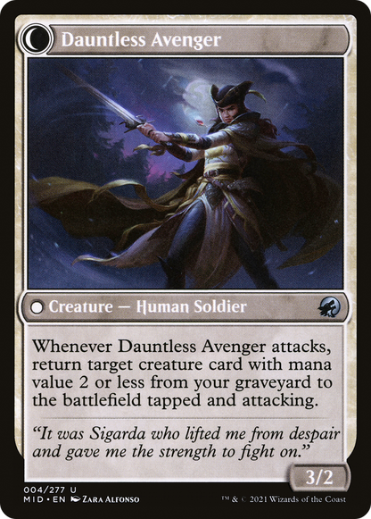 Bereaved Survivor // Dauntless Avenger (MID-004) - Innistrad: Midnight Hunt: (Double Faced Transform) Foil