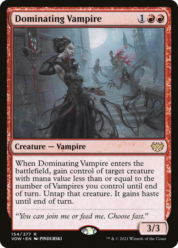 Dominating Vampire (VOW-154) - Innistrad: Crimson Vow Foil