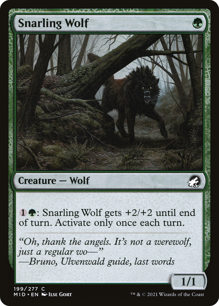 Snarling Wolf (MID-199) - Innistrad: Midnight Hunt Foil