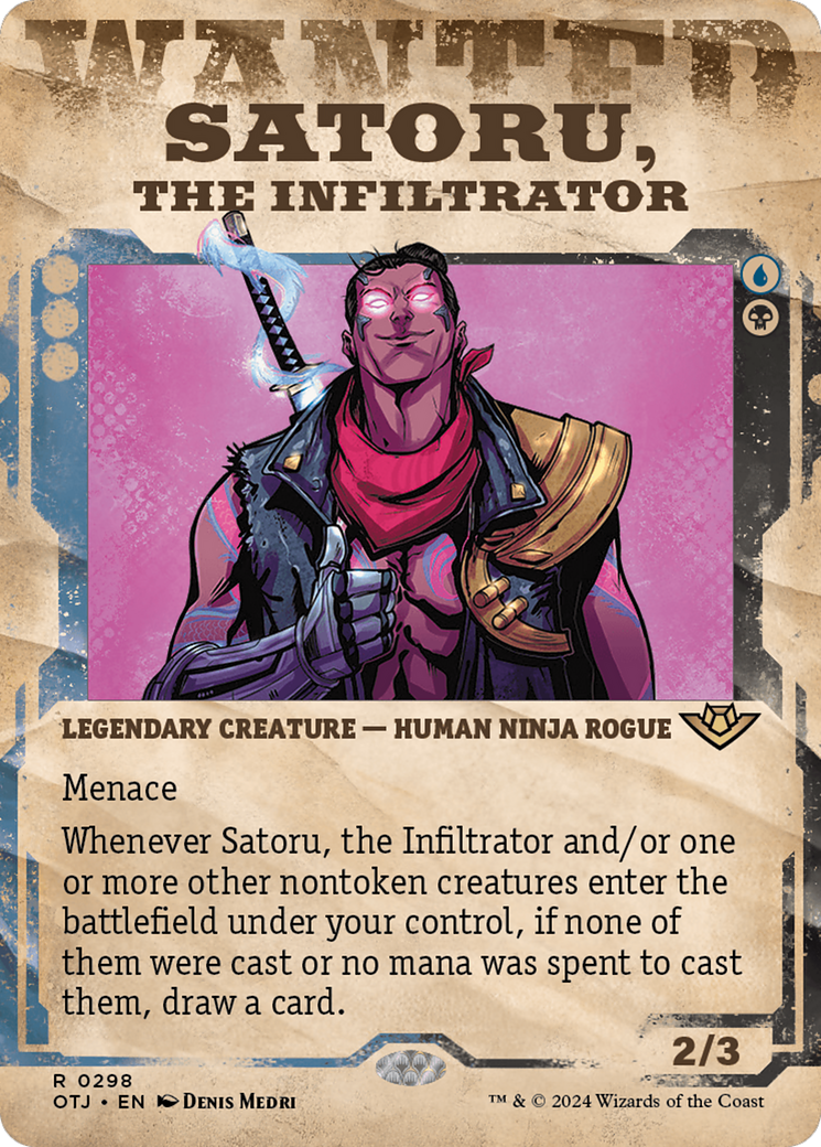 Satoru, the Infiltrator (OTJ-298) - Outlaws of Thunder Junction: (Showcase) (Borderless) Foil