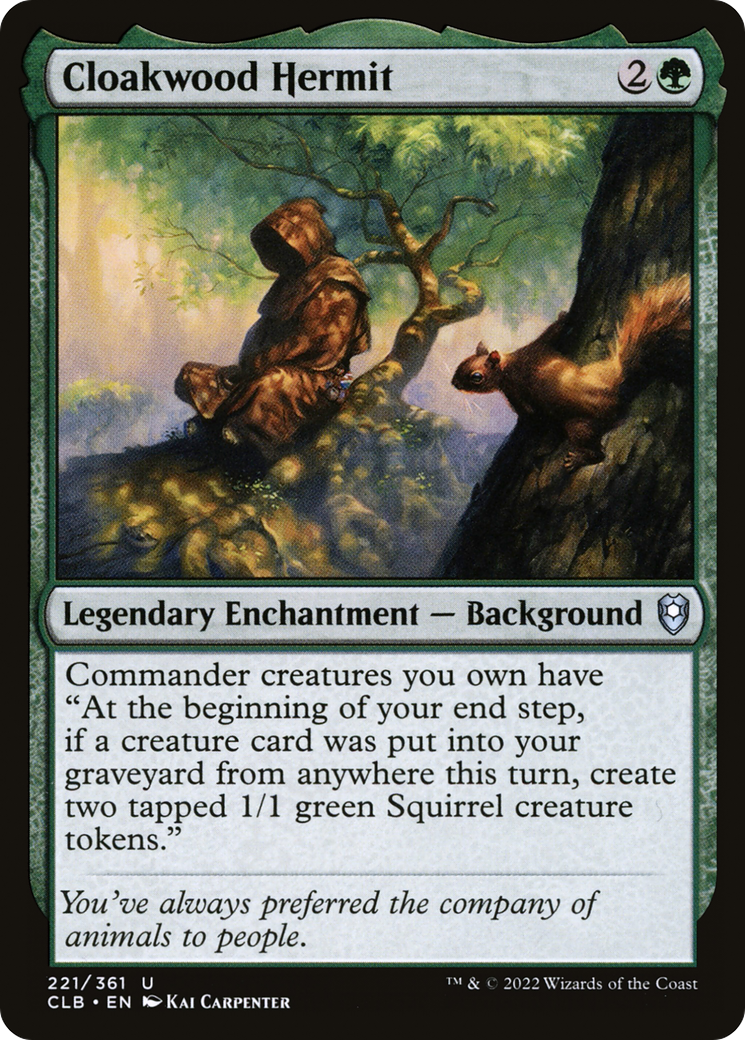 Cloakwood Hermit (CLB-221) - Commander Legends: Battle for Baldur's Gate Foil