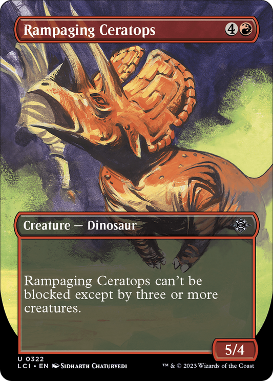 Rampaging Ceratops (Borderless) (LCI-322) - The Lost Caverns of Ixalan (Borderless) Foil