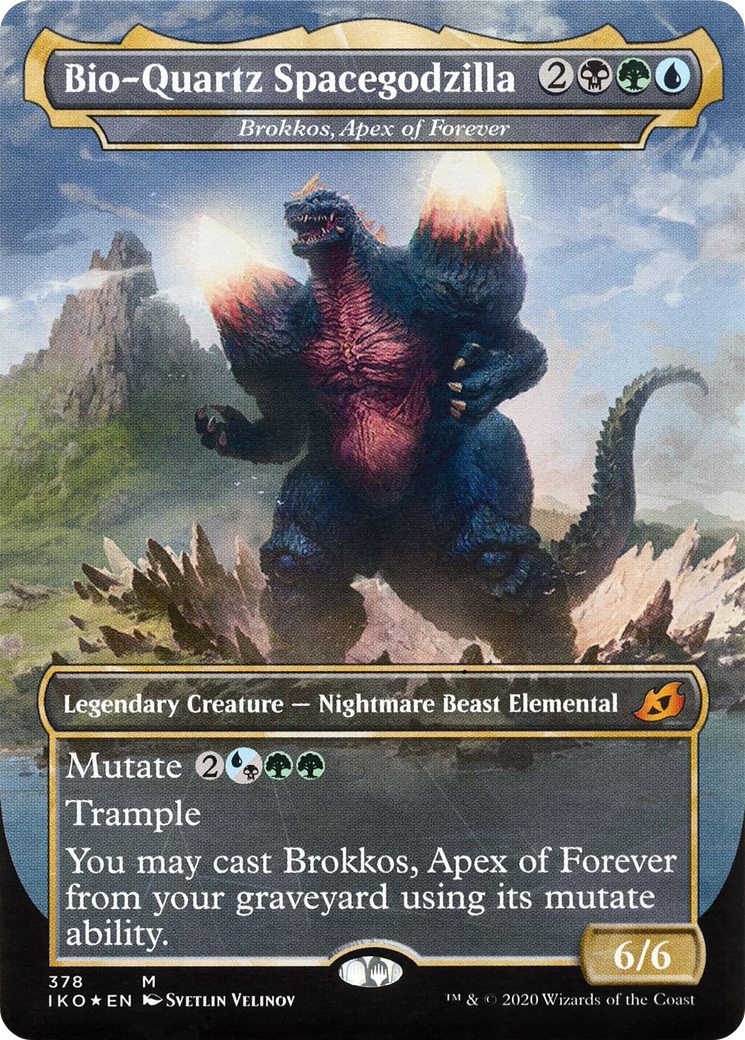 Brokkos, Apex of Forever (IKO-378) - Ikoria: Lair of Behemoths / Bio-Quartz Spacegodzilla (Borderless)