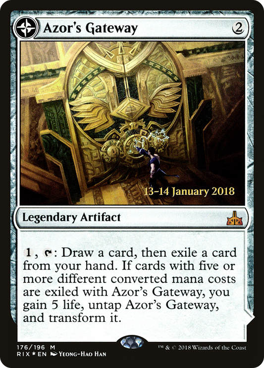 Azor's Gateway // Sanctum of the Sun (PRE-176S) - Rivals of Ixalan Promos: (compasslanddfc) (Prerelease) Foil