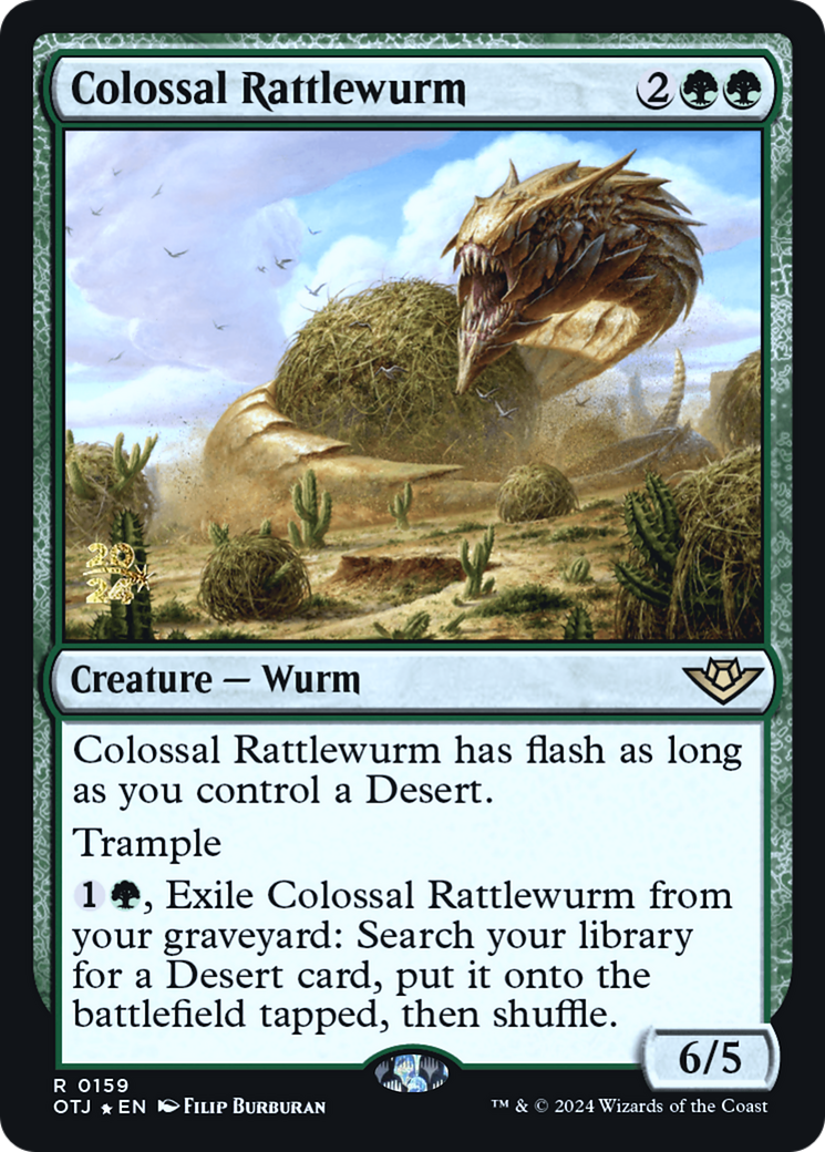 Colossal Rattlewurm (PRE-159) - Outlaws of Thunder Junction Promos (Prerelease) Foil
