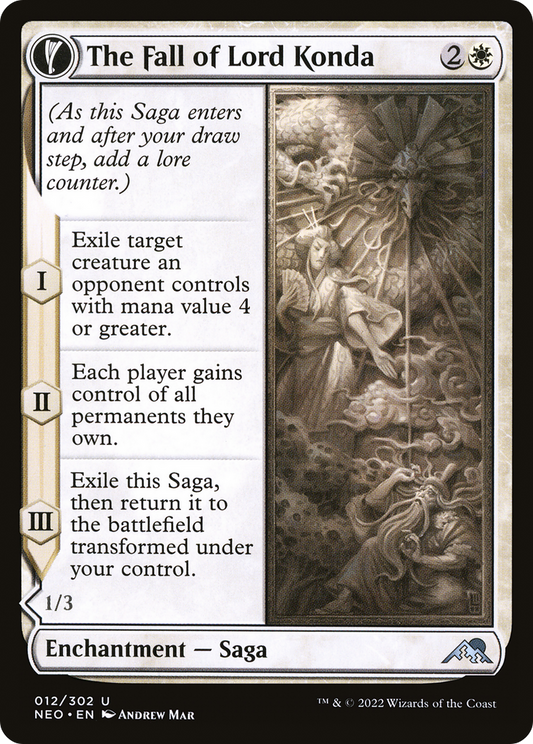 The Fall of Lord Konda (NEO-012) - Kamigawa: Neon Dynasty: (fandfc) Foil
