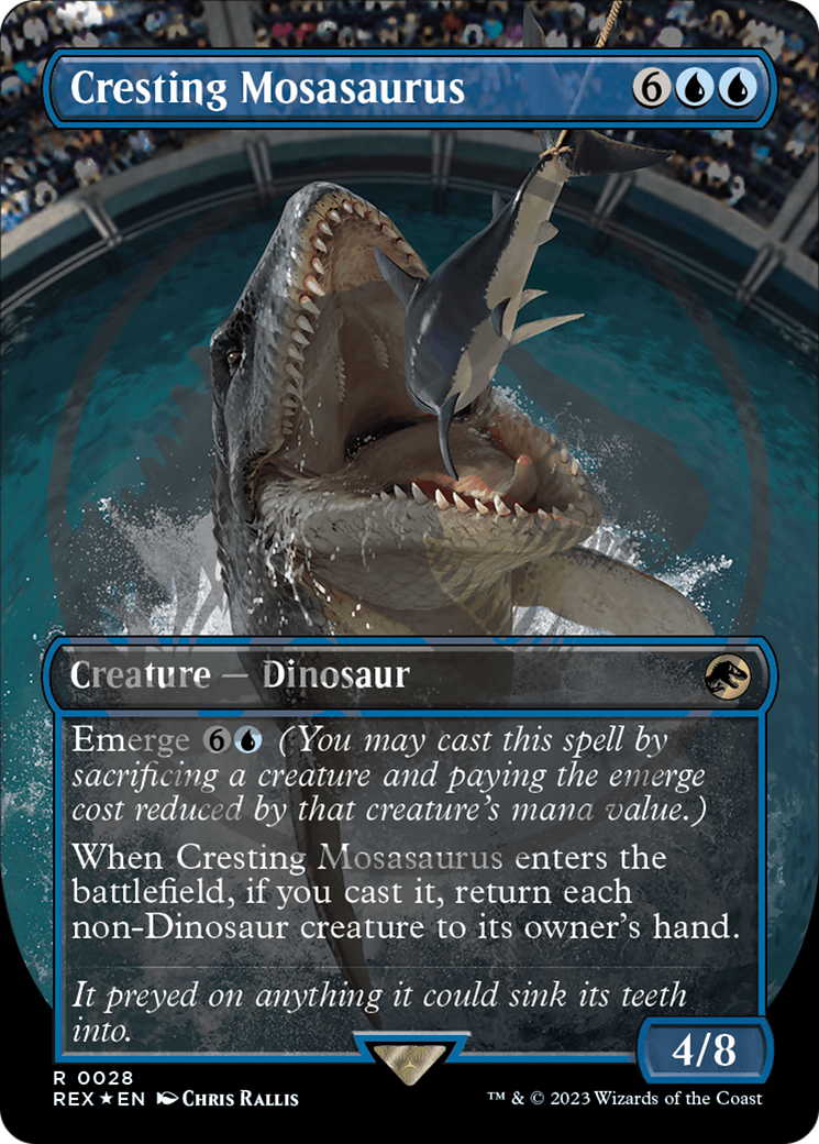 Cresting Mosasaurus (REX-028) - Jurassic World Collection (Borderless) Foil