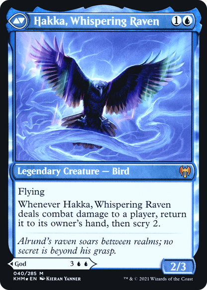 Alrund, God of the Cosmos // Hakka, Whispering Raven (PKHM-40S) - Kaldheim Promos Foil