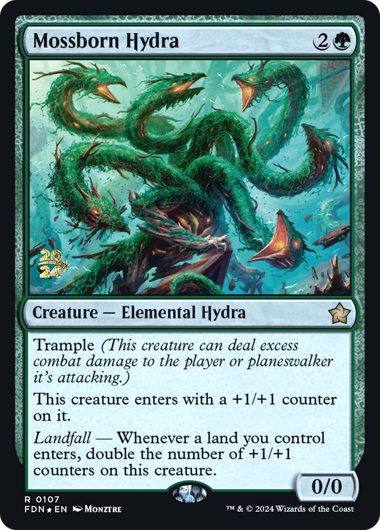 Mossborn Hydra (PRE-107) - Foundations Promos (Prerelease) Foil