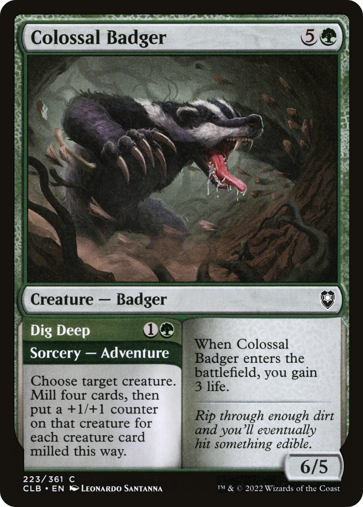 Colossal Badger // Dig Deep (CLB-223) - Commander Legends: Battle for Baldur's Gate Foil