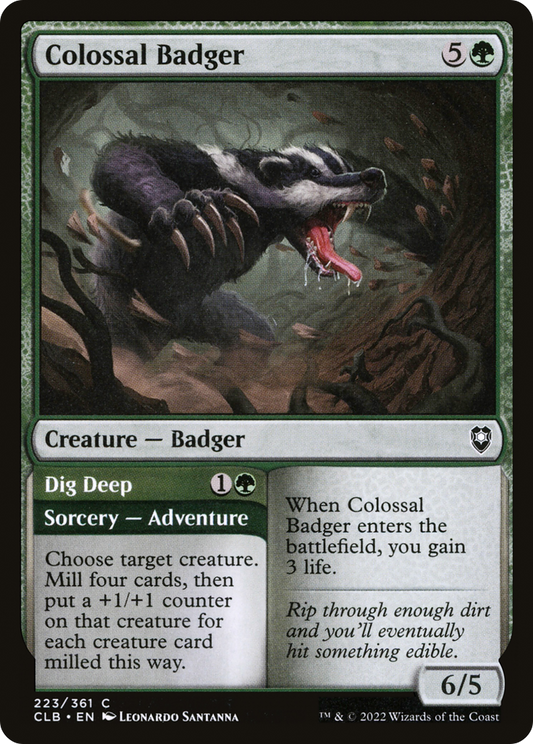 Colossal Badger // Dig Deep (CLB-223) - Commander Legends: Battle for Baldur's Gate Foil