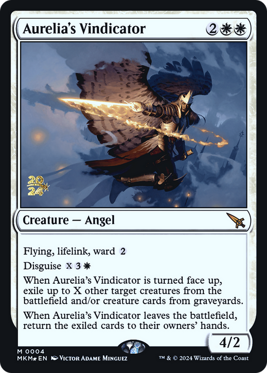 Aurelia's Vindicator (PRE-004) - Murders at Karlov Manor Promos (Prerelease) Foil