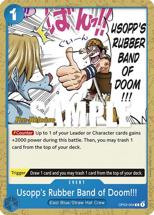 (OP03-054) Usopp's Rubber Band of Doom!!! - Pillars of Strength Pre-Release Cards Normal