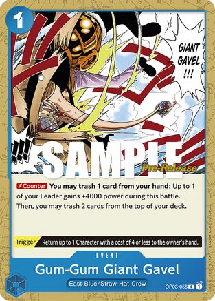 (OP03-055) Gum-Gum Giant Gavel - Pillars of Strength Pre-Release Cards Normal