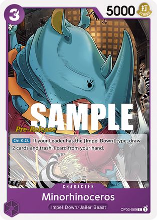 (OP03-069) Minorhinoceros - Pillars of Strength Pre-Release Cards Normal