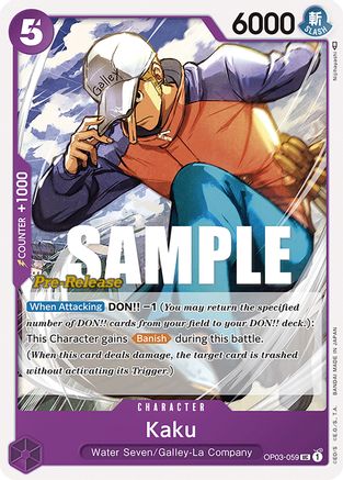 (OP03-059) Kaku - Pillars of Strength Pre-Release Cards Normal