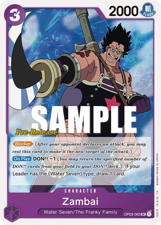 (OP03-063) Zambai - Pillars of Strength Pre-Release Cards Normal